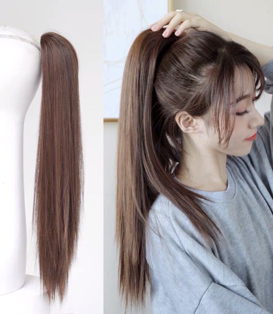 ⭐️ hình thật ⭐️ ngoạm thẳng tóc giả dài chất tơ cao cấp