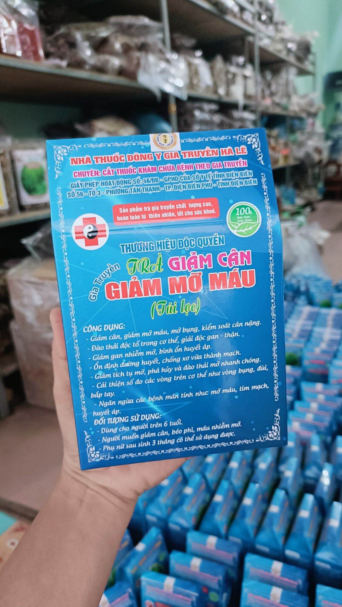 trà giảm cân, mỡ máu hiệu thuốc Hà Lê ( 50 túi lọc )