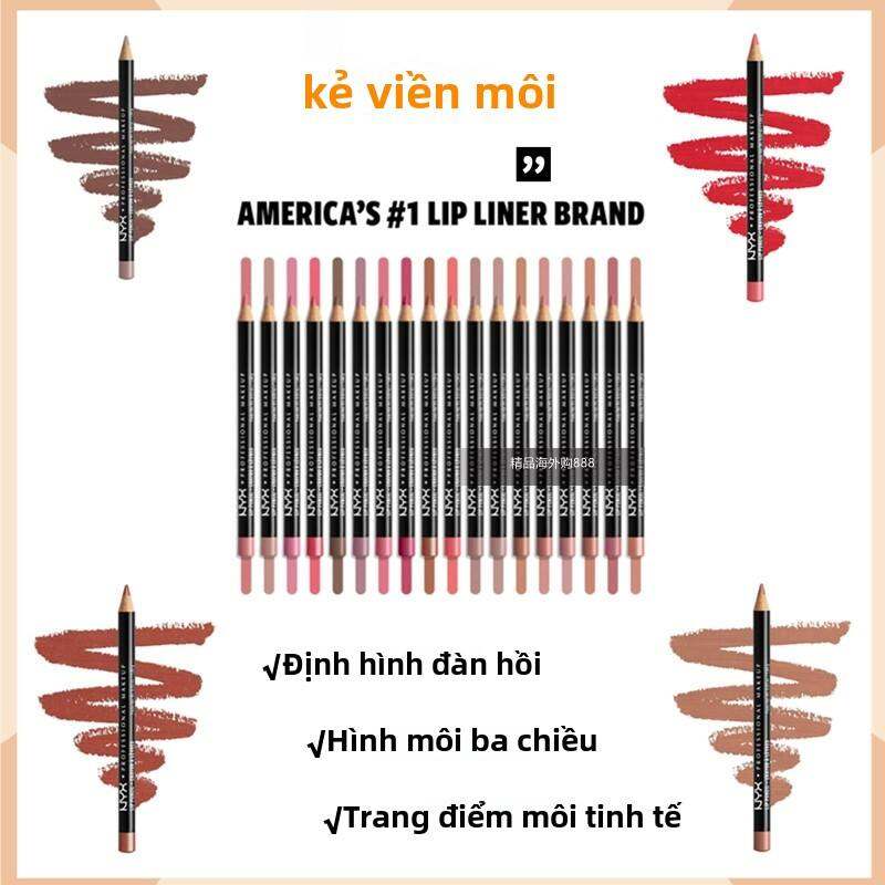 Son Môi NYX Long-Lasting Lip Liner Màu Cam Đất 810 Màu Cam Đất 828 Màu Cam Đất 857 Chống Thấm Nước Màu Sắc Lâu Trôi