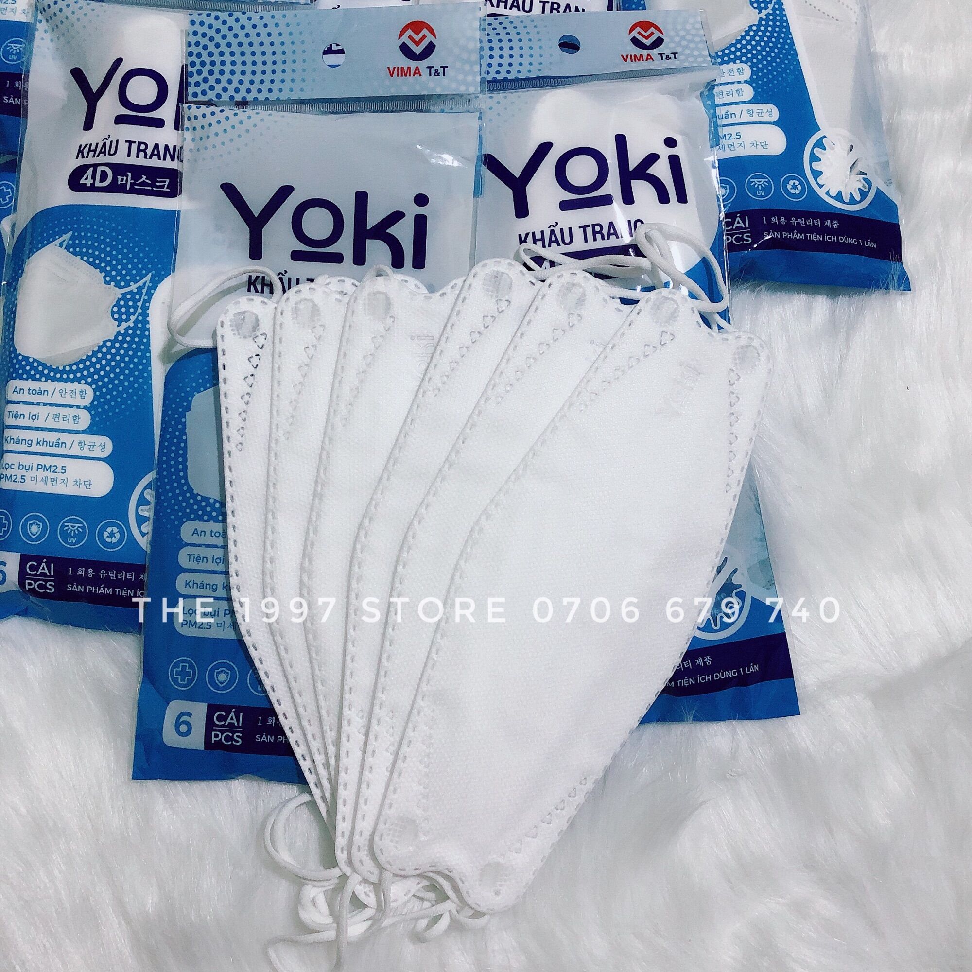[HCM]KHẨU TRANG 4D KF94 Yoki HÀNG CTY (Bịch 10 cái) 4 Lớp