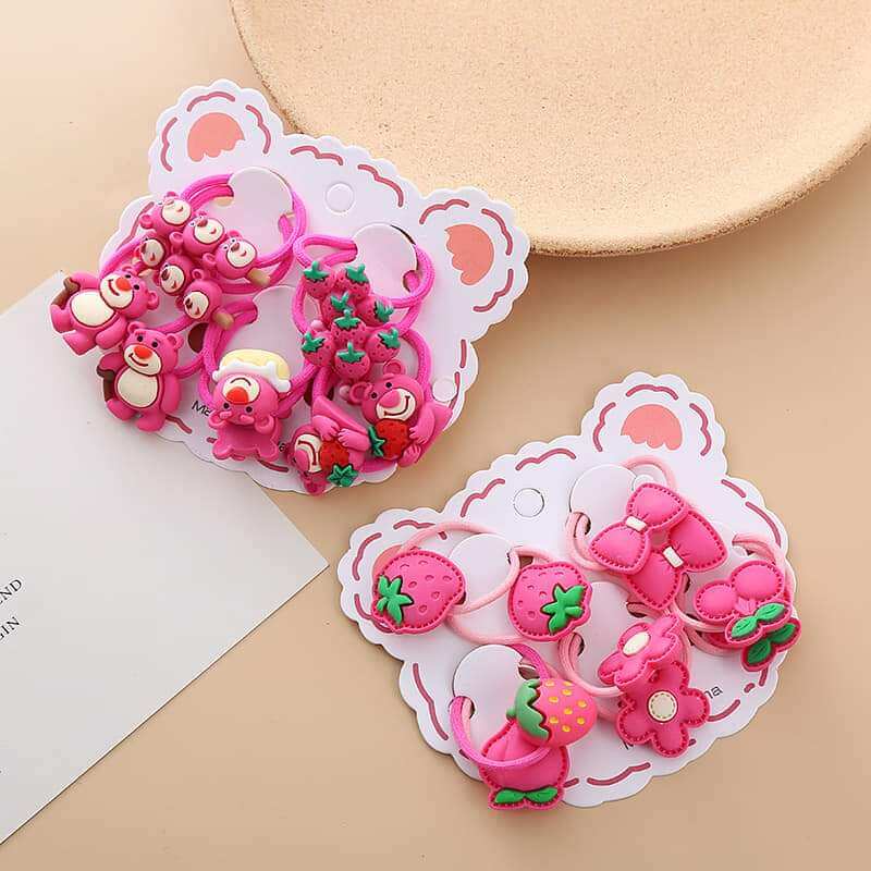 combo 10 dây cột tóc gấu dâu cho bé ( ngẩu nhiên)