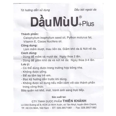 DẦU MÙ U THIÊN KHÁNH CHAI 12ML GIÁ TỐT