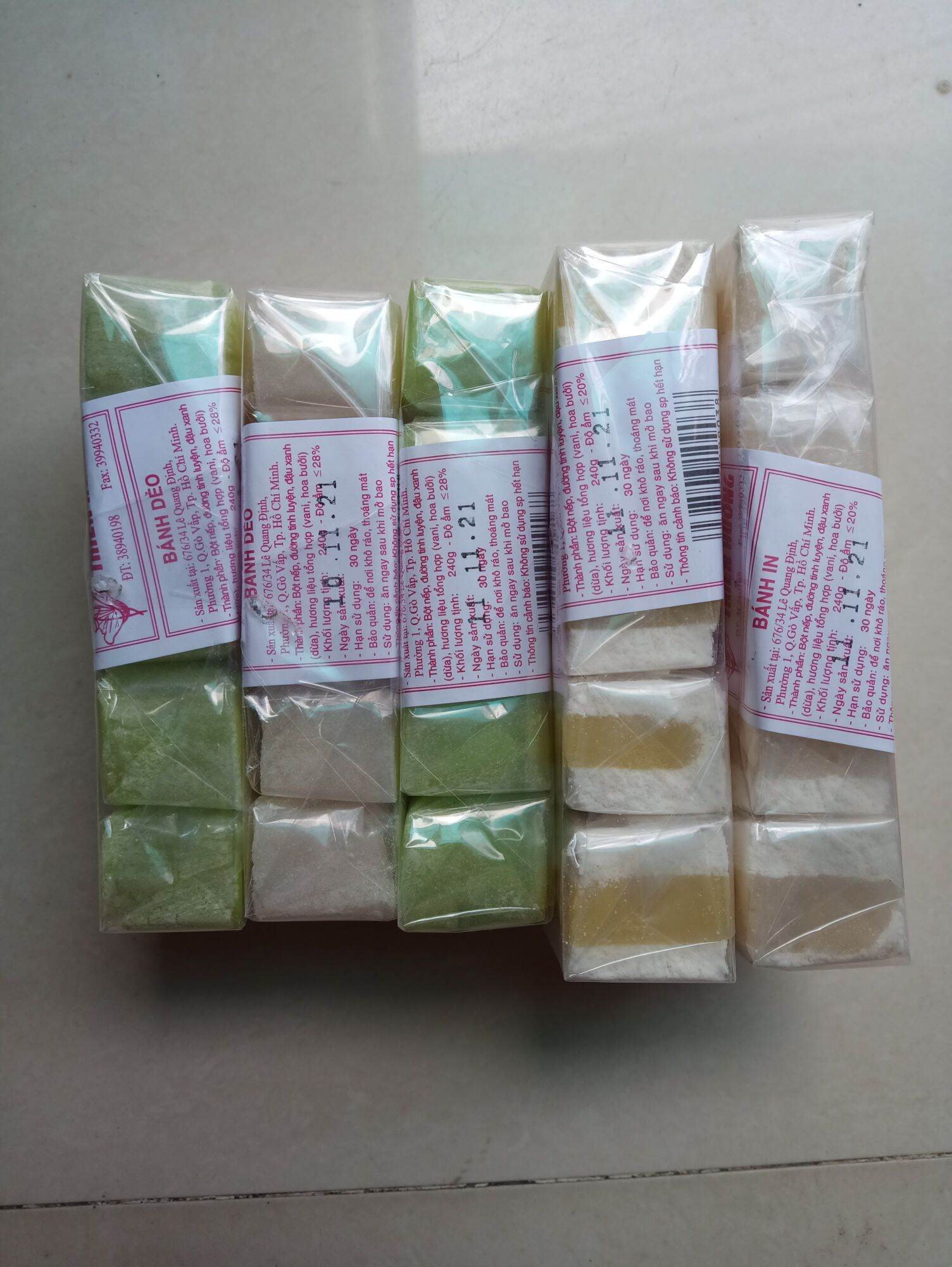 COMBO 5 CÂY BÁNH IN VÀ BÁNH DẺO (Nhân đậu xanh và dừa)