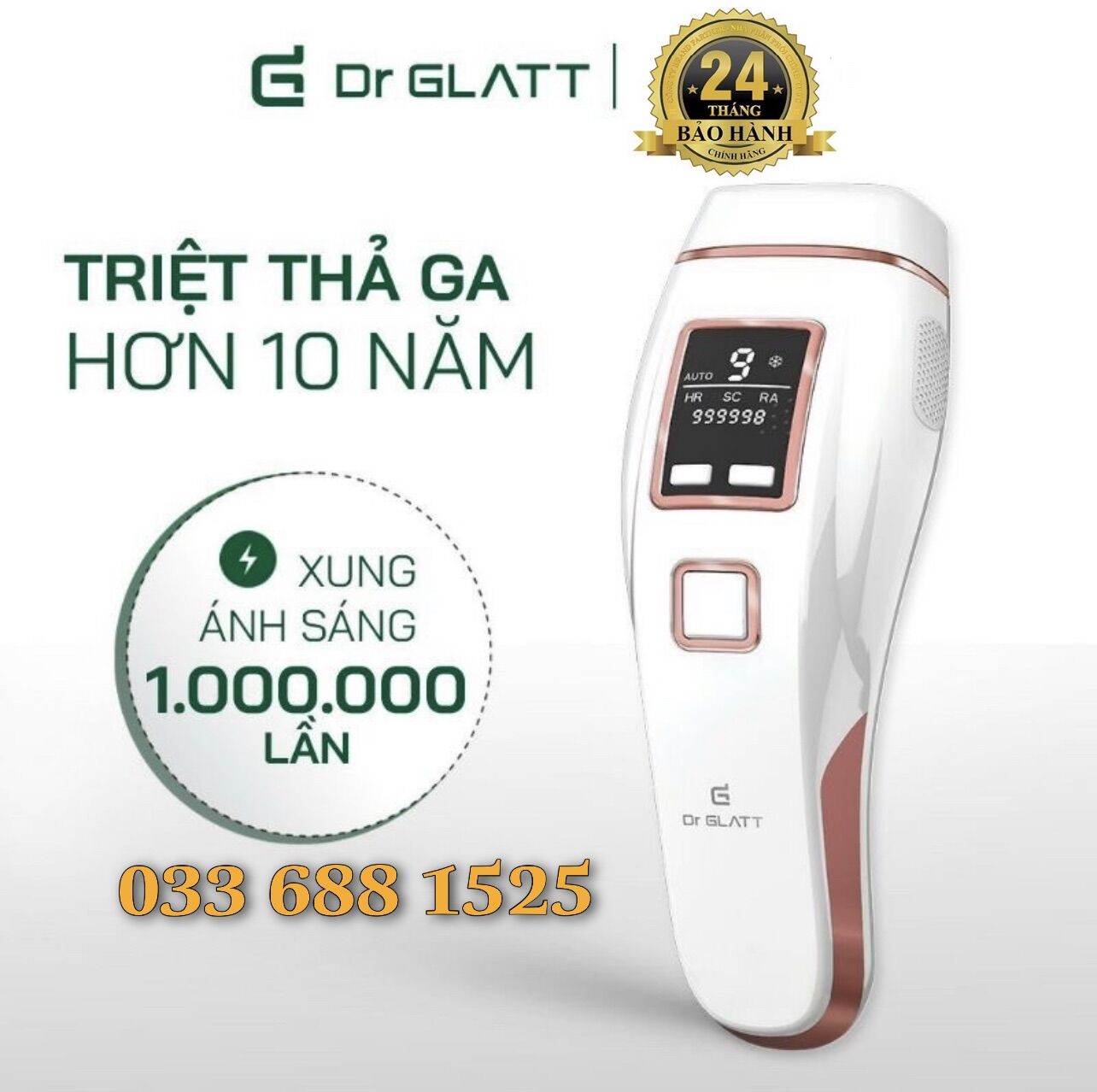 Máy triệt lông Dr Glatt Pro ĐỨC [Chính hãng] triệt lạnh+ trị mụn+trẻ hóa da