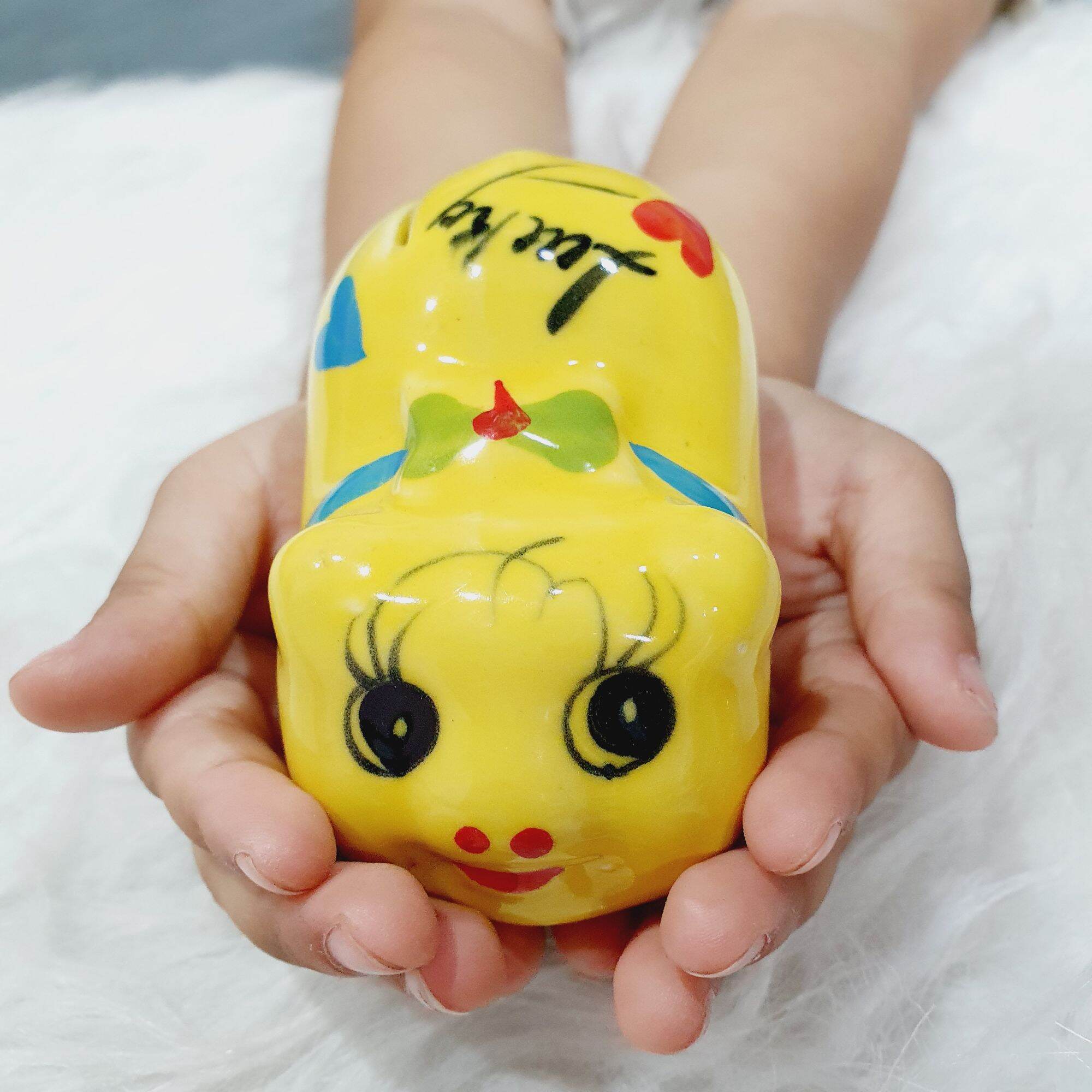 Lợn nơ sứ tiết kiệm size mini để bàn trang trí