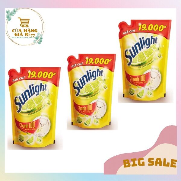 Nước rửa chén Sunlight Chanh 100 chiết xuất chanh tươi túi 725ml