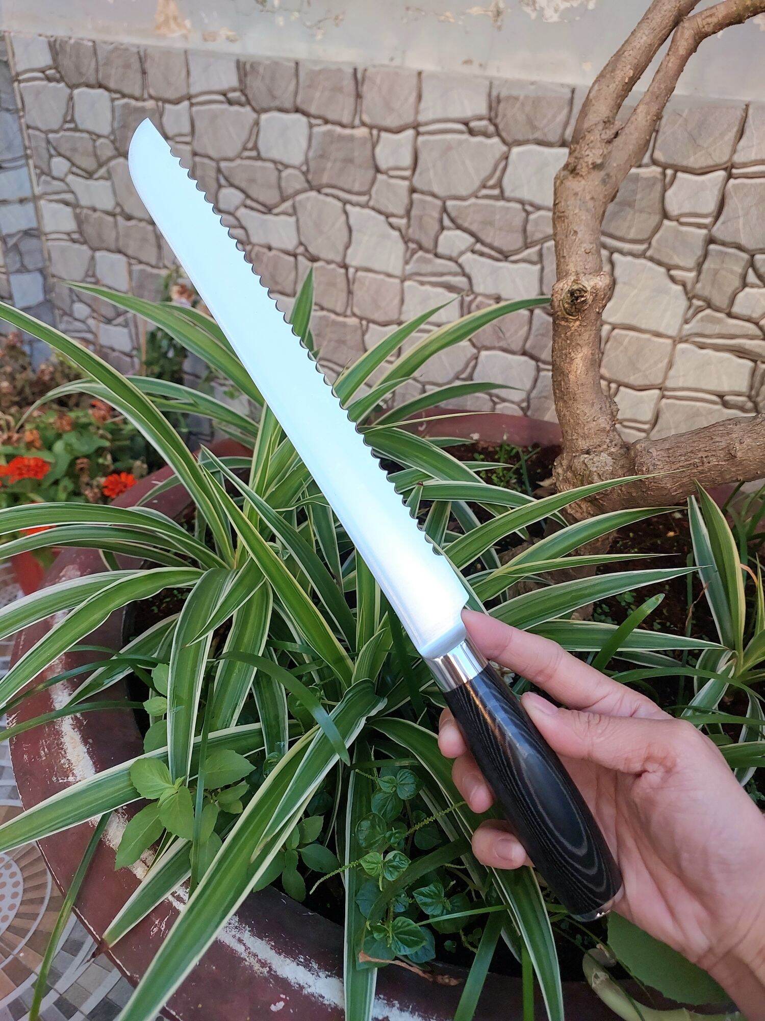 Dao răng cưa cắt bánh mì, cắt thịt cá đông lạnh dài 39cm