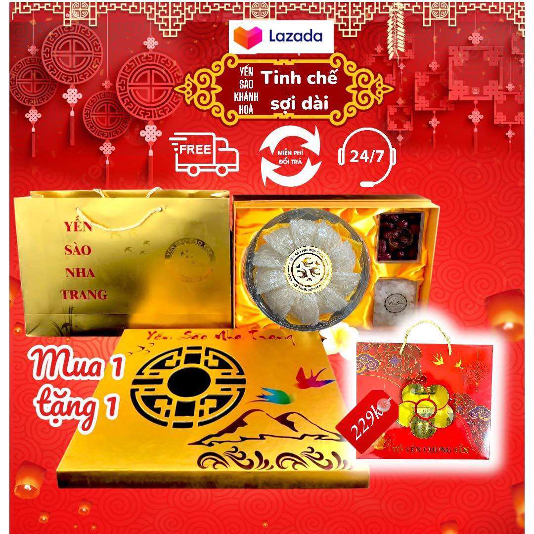 50gr tổ yến sào khánh hòa tinh chế vụn đắp sợi nguyên chất 100%