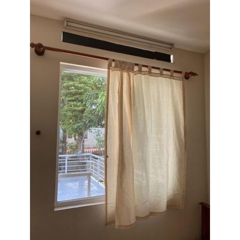 Rèm Cửa Vải Canvas Thô Mộc Vintage - Không Kèm Thanh Treo