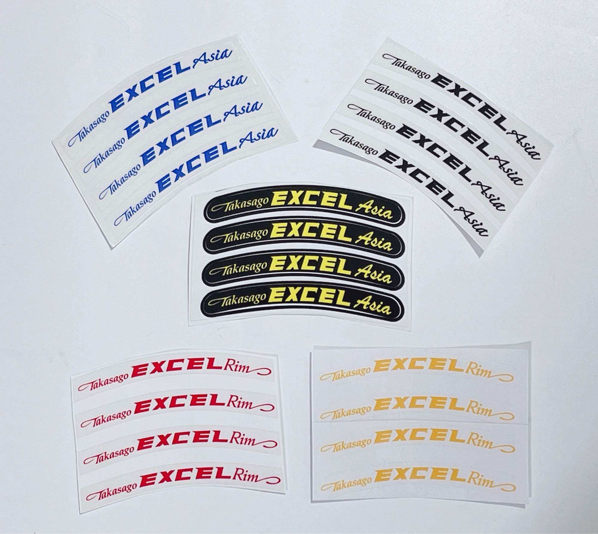 Tem dán niềng chữ Excel đủ màu có sẵn keo dán, tem in trong suốt không thấm nước