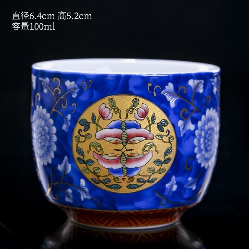 Cốc trà cốc tiên hạc mẫu mới cốc trà tráng men màu pháp lang bộ đồ trà kungfu gốm sứ cảnh đức cốc pha trà cá nhân chủ nhân sáng tạo