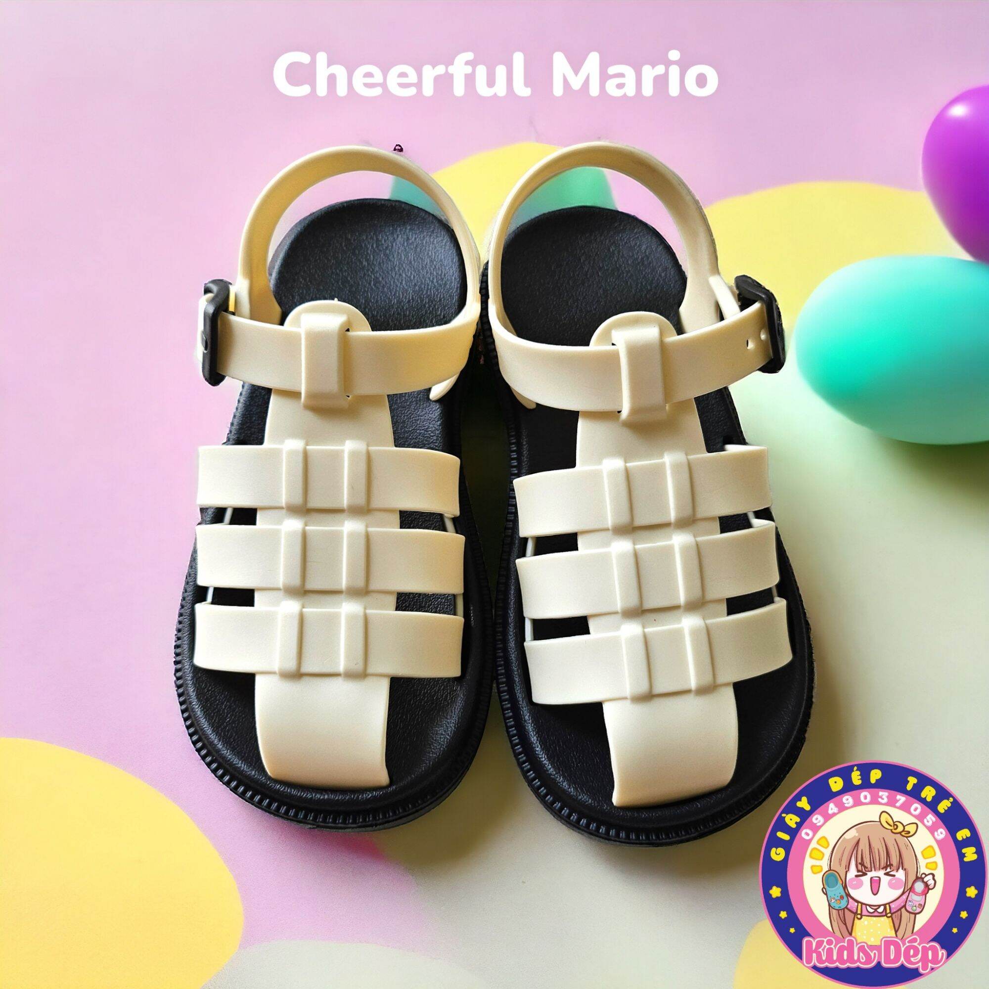 Giày cho bé sandal rọ cheerful mario ql-7711 trend 2023 trai gái 3-10 tuổi