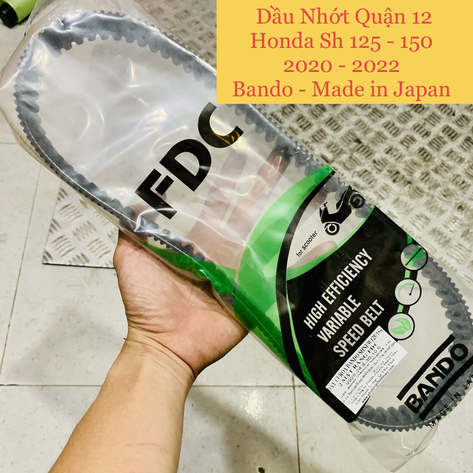 Honda sh 125 / 150 việt nam đời 2020 - 2022 dây curoa - curo bando 2 mặt răng made in japan