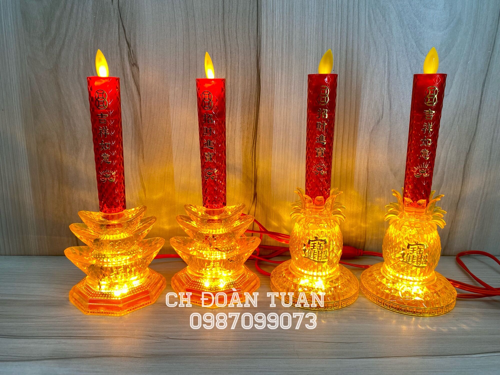 Đèn nến led trái thơm, đèn nến led thỏi vàng siêu sáng cao 23cm