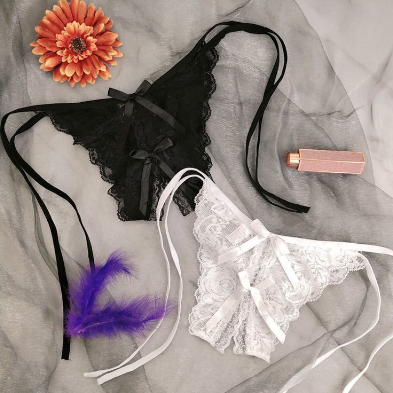 Quần lót ren xẻ đáy cột dây sexy