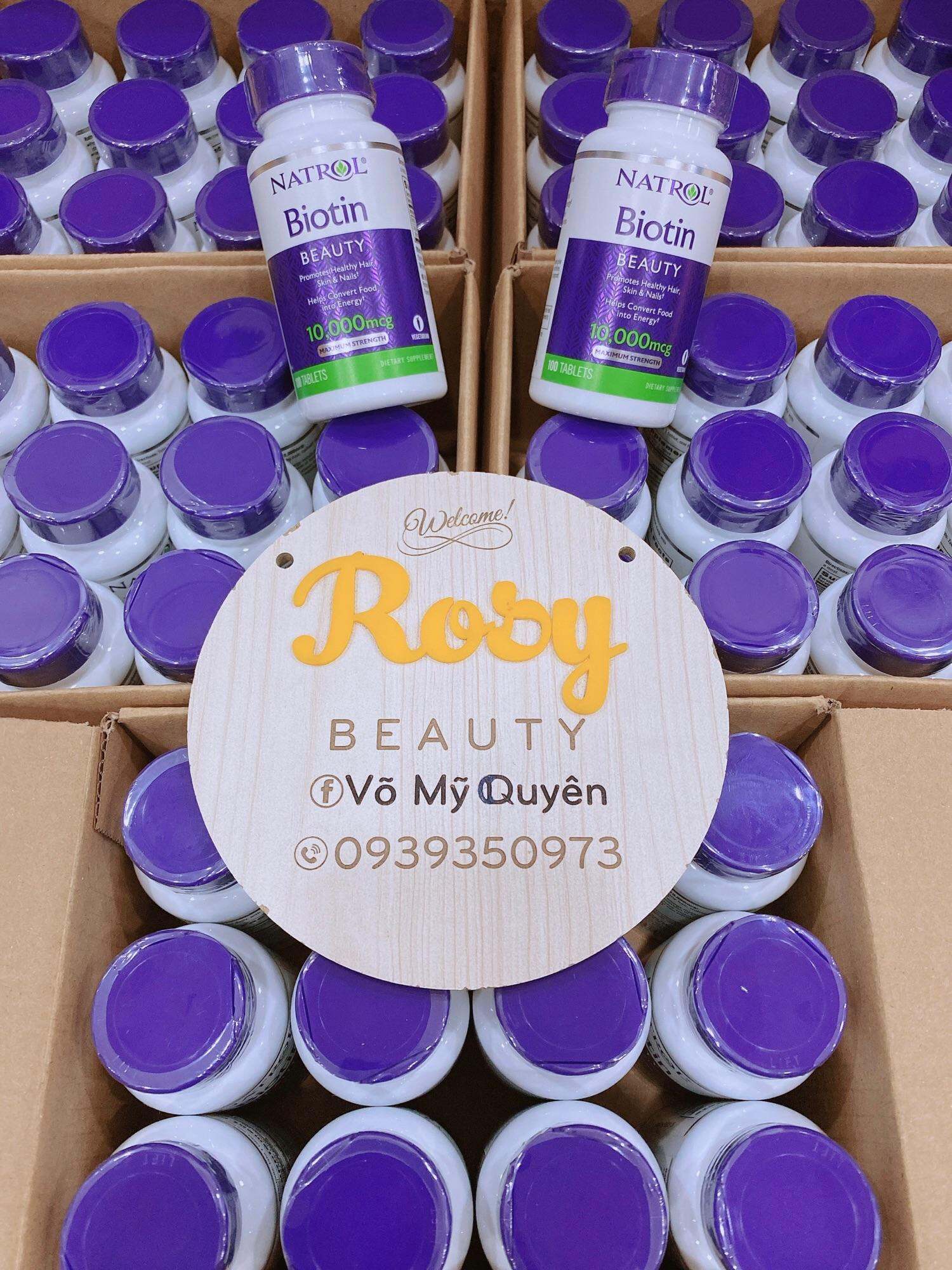 Natrol Biotin 10000 Mcg Hỗ Trợ Mọc Tóc Giúp Móng Khỏe Mọc Tóc Biotin Hộp 100 Viên