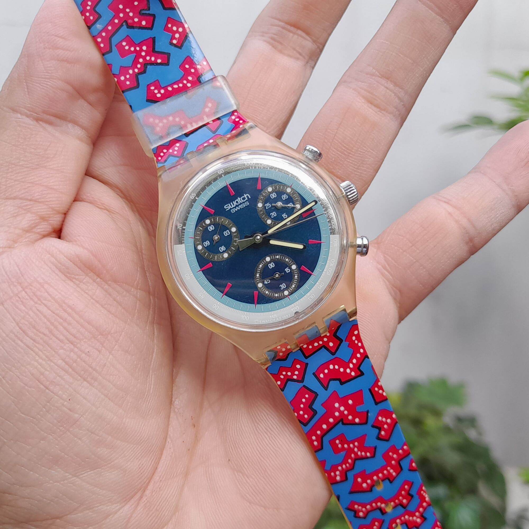 Đồng hồ nam nữ swatch swiss thụy sỹ 6kim, nguyên zin, mặt óng ánh phản màu