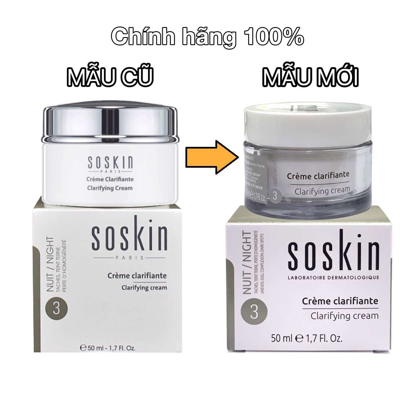 KEM TRẮNG DA MỜ NÁM SOSKIN CLARIFYING CREAM 50ml