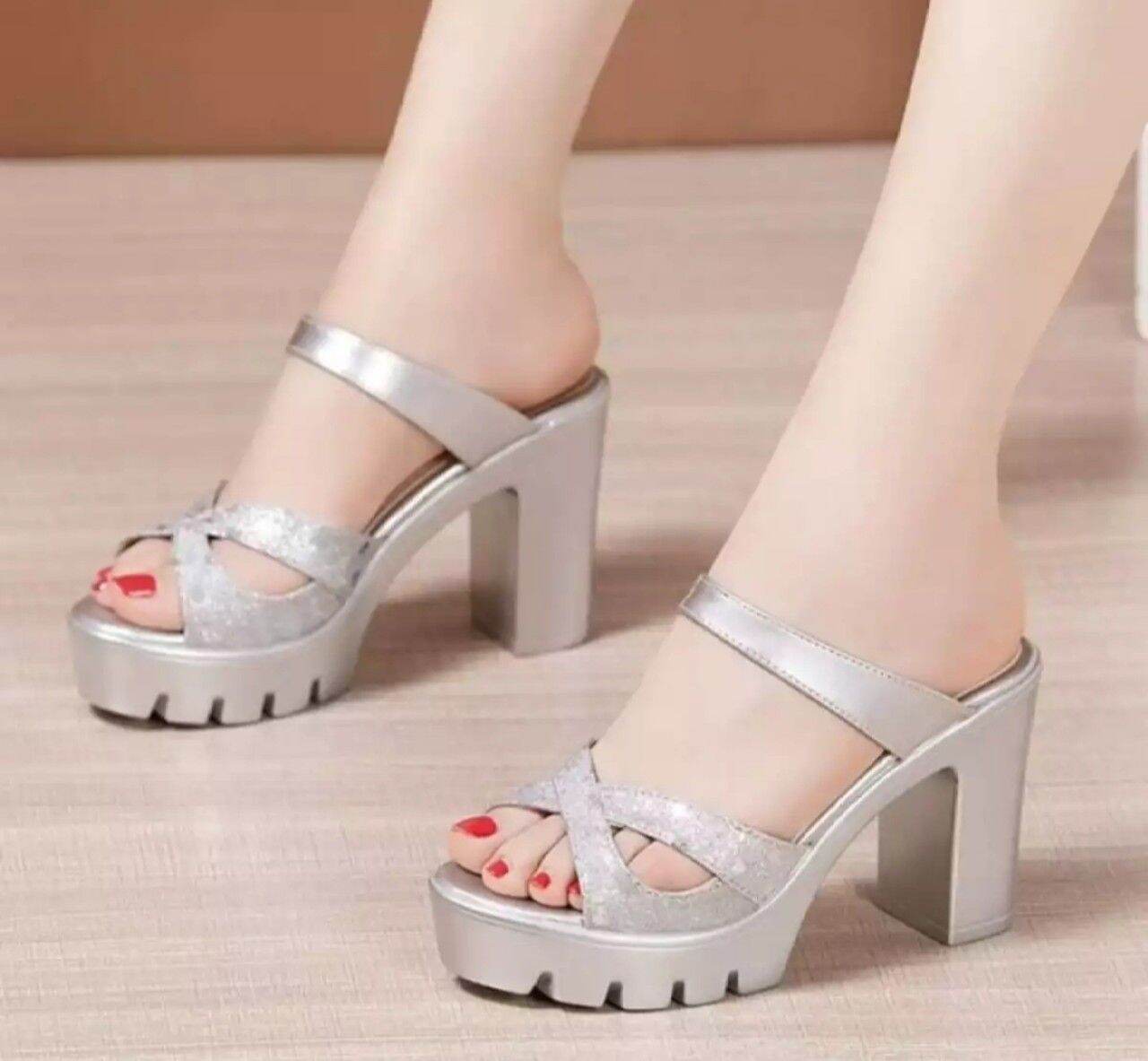 Dép cao gót đế răng cưa 9f