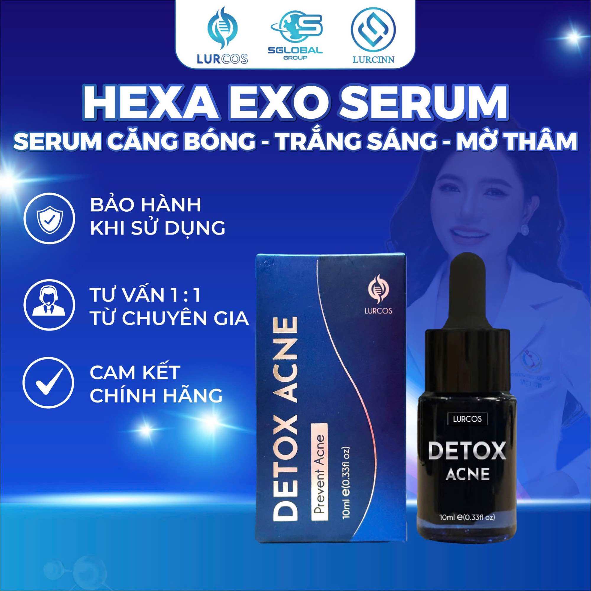 Serum Chăm Sóc Da Mụn Mờ Thâm LURCINN Prevent Acne Detox 10ml