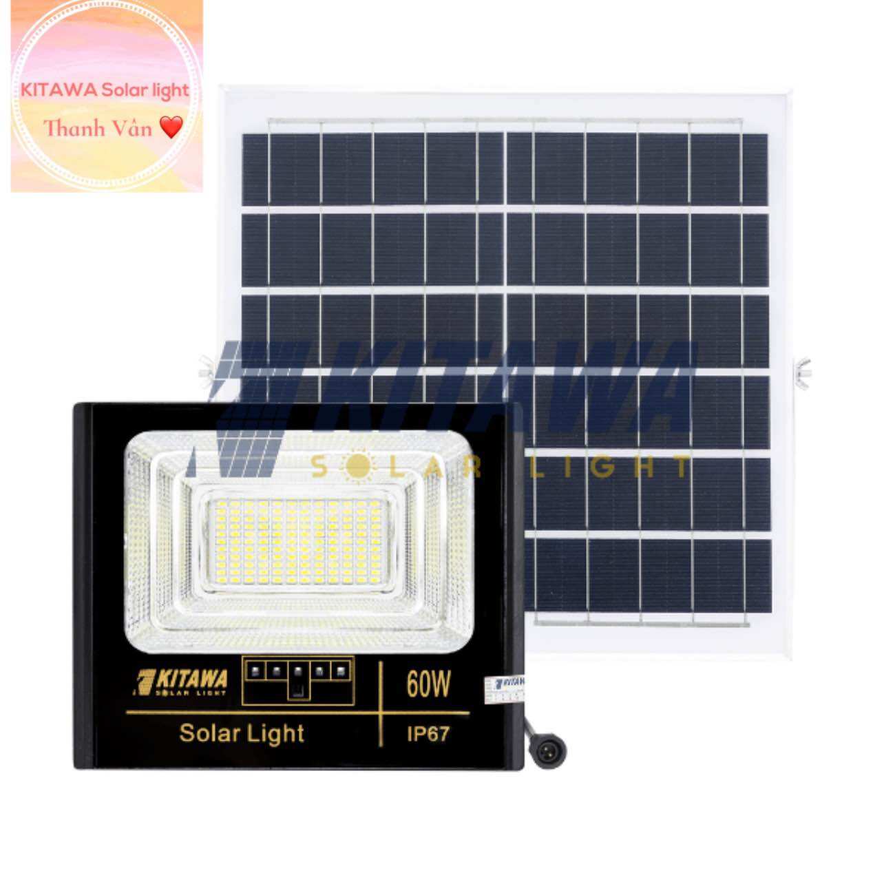 [60W] Đèn Pha Năng Lượng Mặt Trời Kitawa 60W IP67 DP160