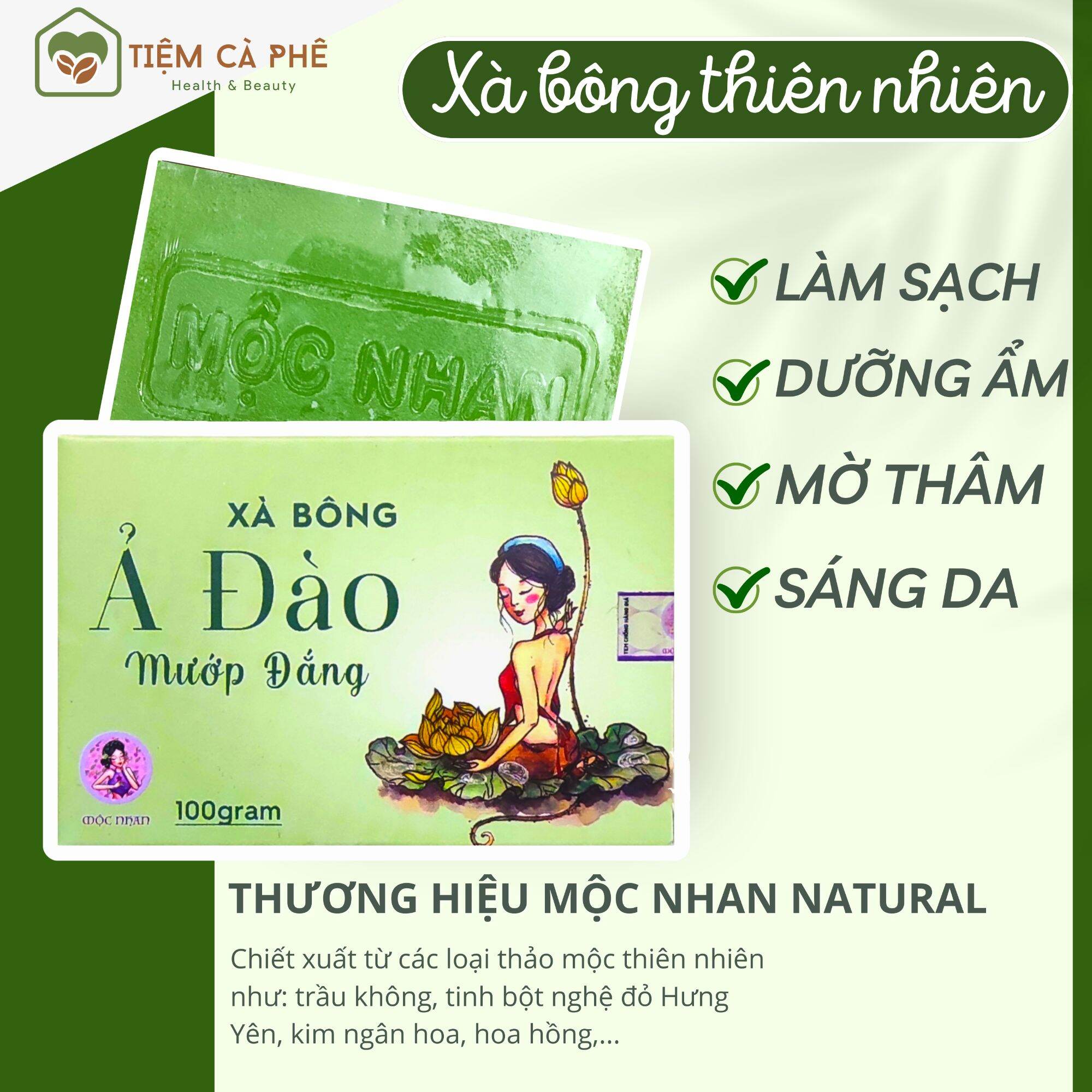 Combo 2 xà bông nghệ mướp đắng Ả Đào Mộc Nhan 100gram