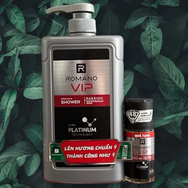 Sữa tắm Nam Romano vip passion 650g tặng lăn khử mùi cao cấp