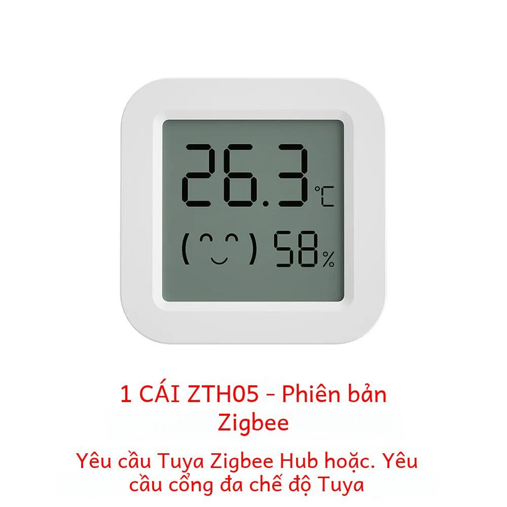 Cảm Biến Độ Ẩm Nhiệt Độ Nhà Thông Minh Tuya Zigbee Với Màn Hình Lcd Tương Thích Với Ứng Dụng Alexa Google Home Để Tự Động Hóa