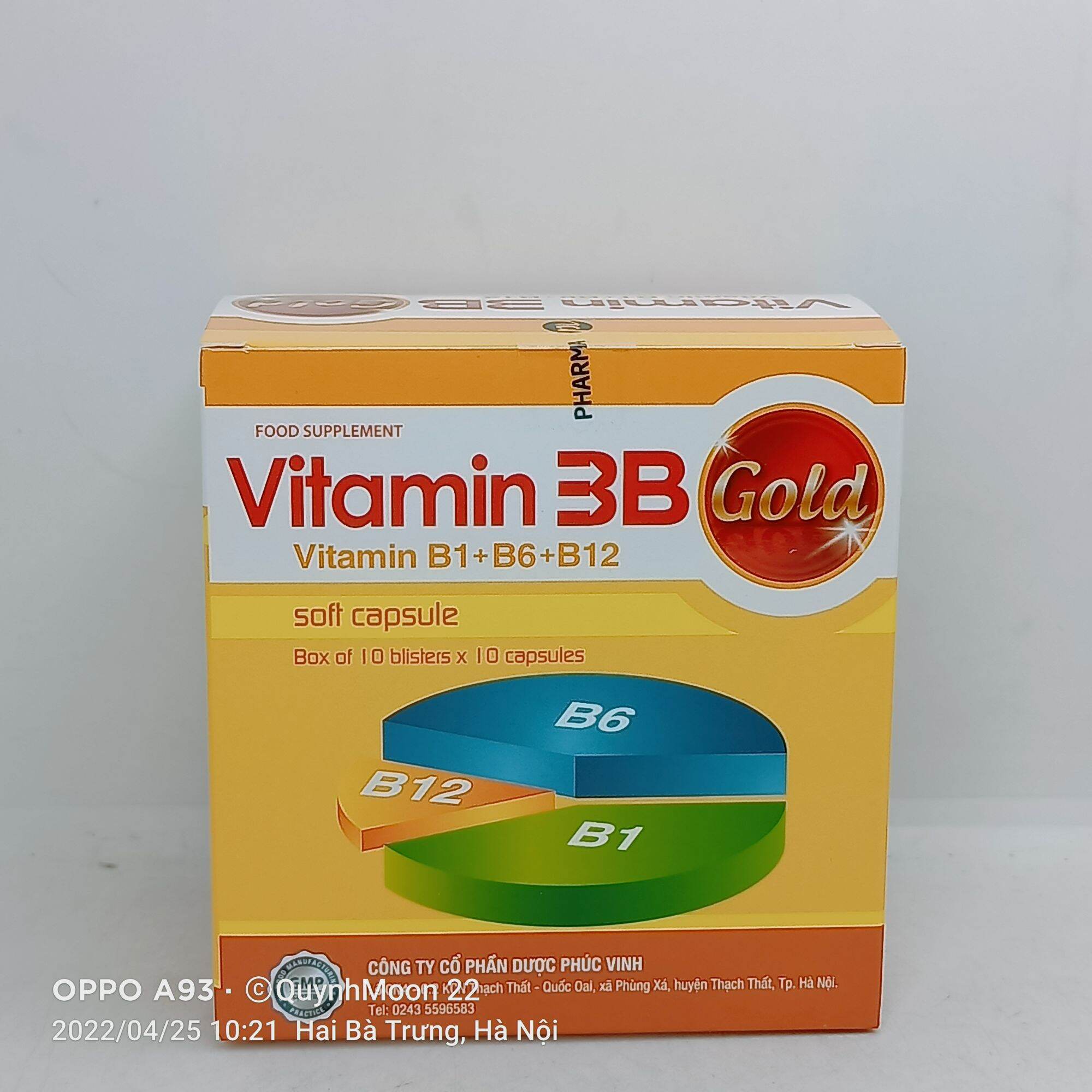 Vitamin 3b gold pv hộp 100 viên