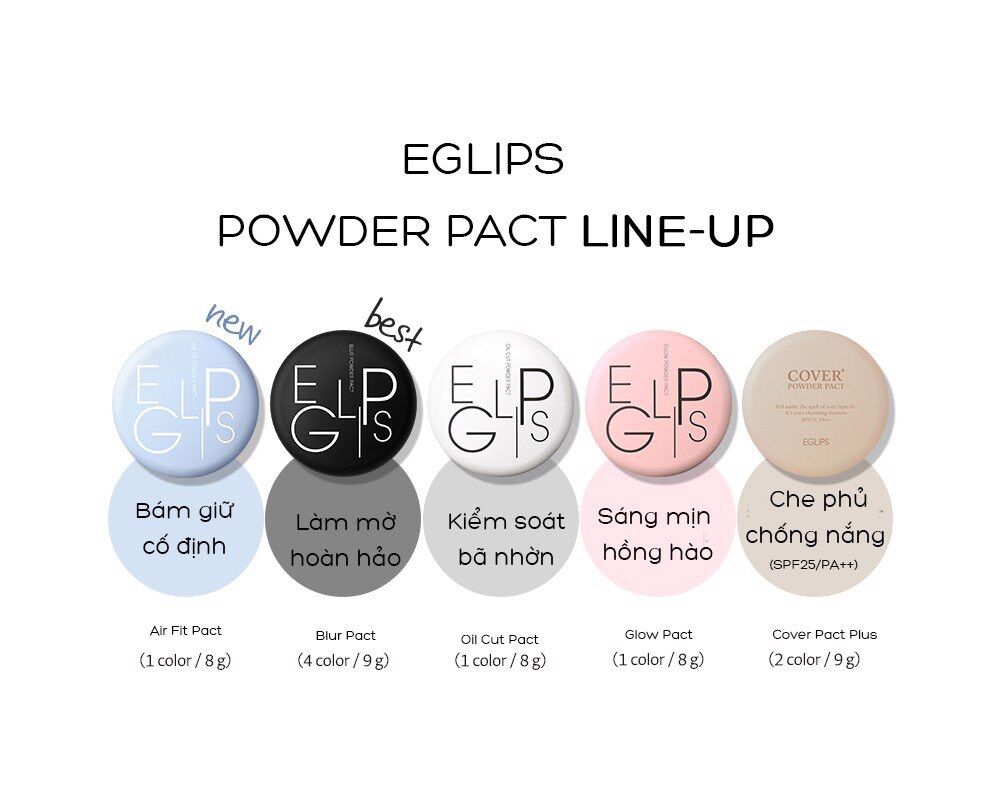 ( Xanh )Phấn phủ dạng nén Eglips Air Fit Powder Pact 8g