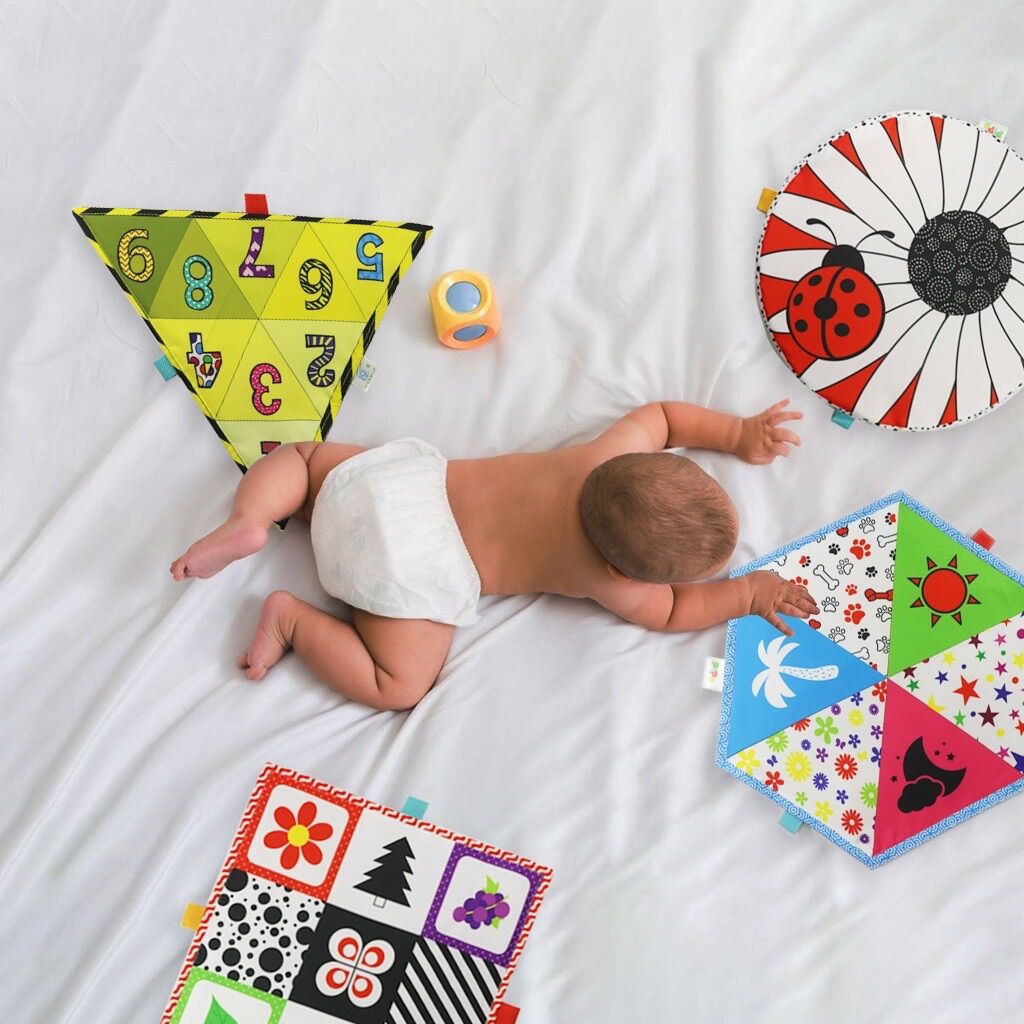 Tranh vải kích thích thị giác cho trẻ sơ sinh - Thẻ thị giác Tummy Time