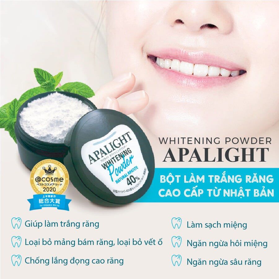 Apalight Whitening Power 26g - Bột trắng răng Nhật Bản