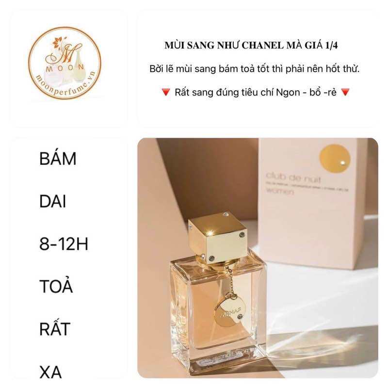 Nước hoa Nữ Armaf-Club De Nuit 105ml Moonperfume