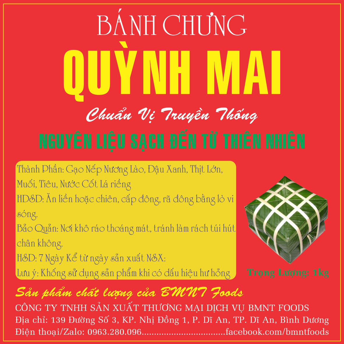 BÁNH CHƯNG BẮC vị truyền thống  1kg