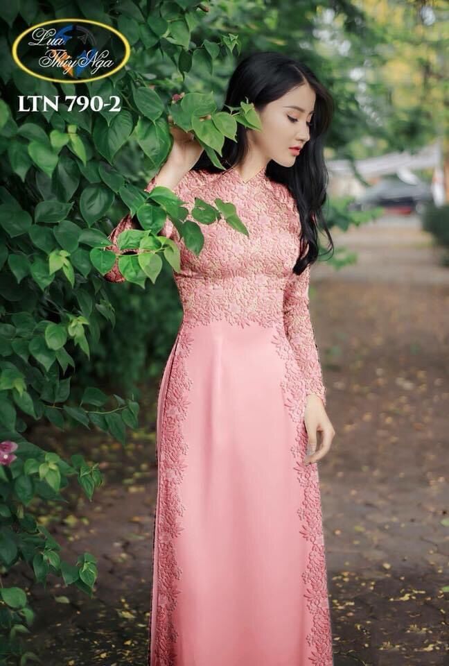 Vải áo dài giả ren