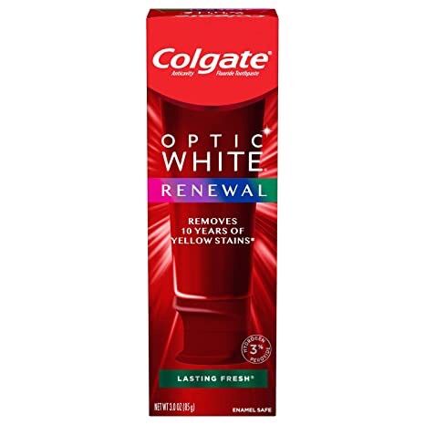 Kem đánh răng colgate optic white renewal loại bỏ vàng ố răng 10 năm