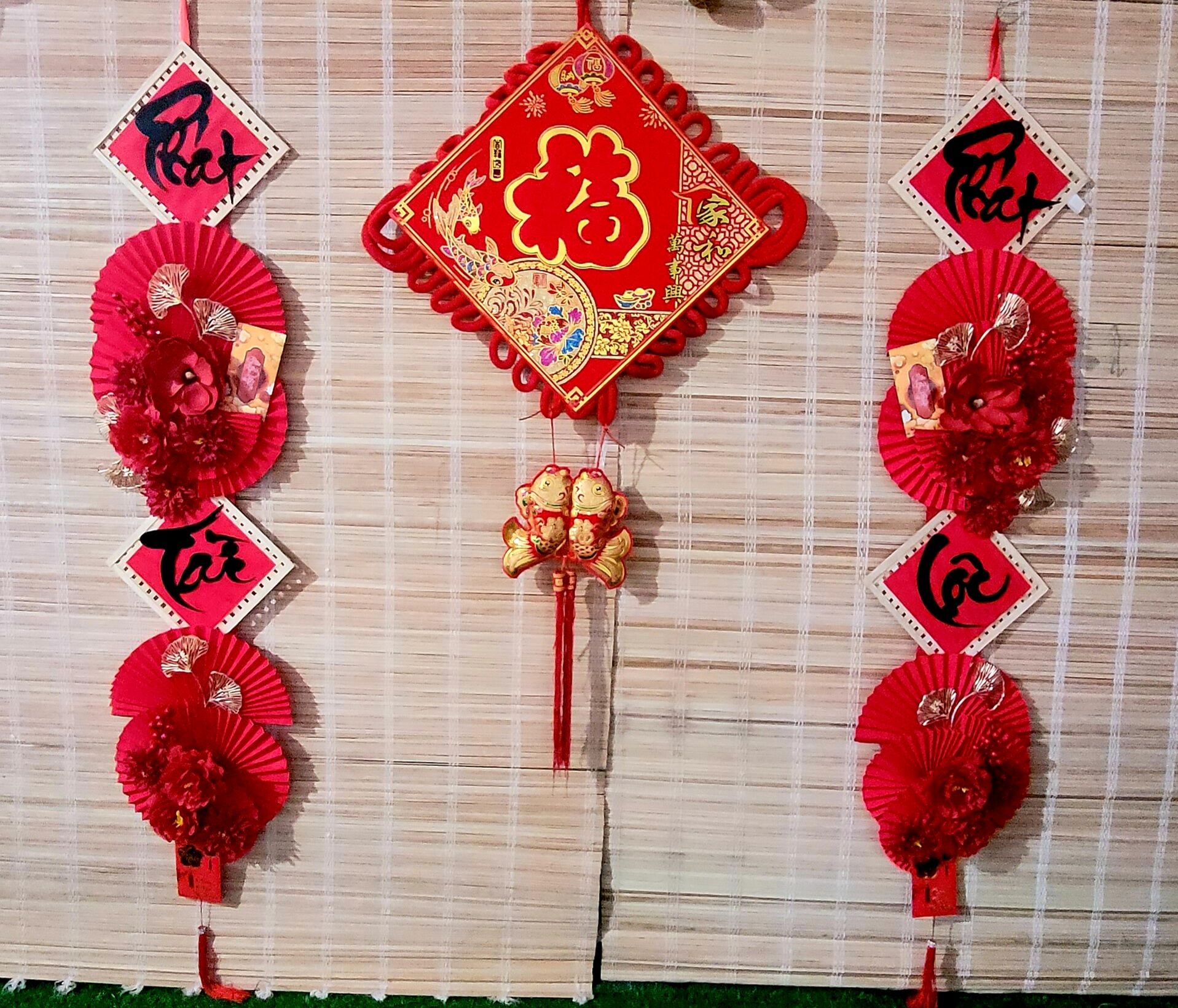 Mành tre trang trí tết 2024, mành cọ trang trí 1,5x1,9m