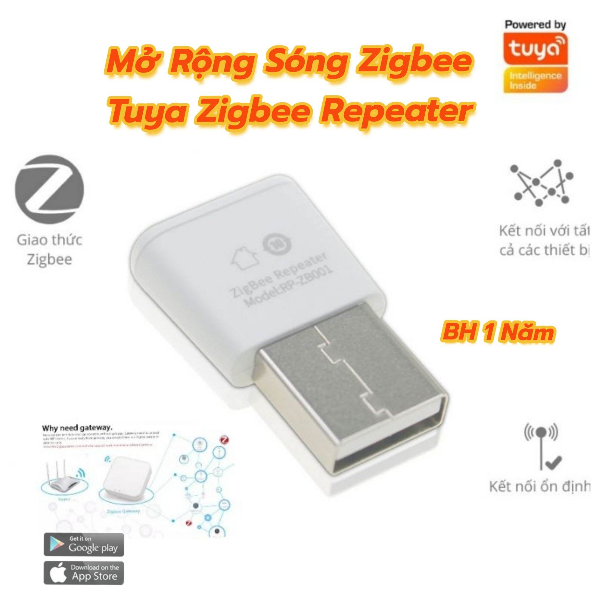 Thiết bị mở rộng sóng zigbee Tuya, Tuya Zigbee Repeater - Hỗ trợ Smart Life / Bảo hành 12 tháng