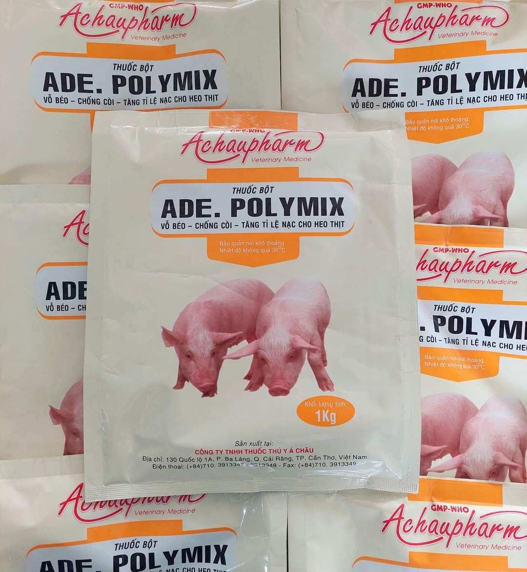 Ade.polymix gói 1kg vỗ béo - chống còi cho heo