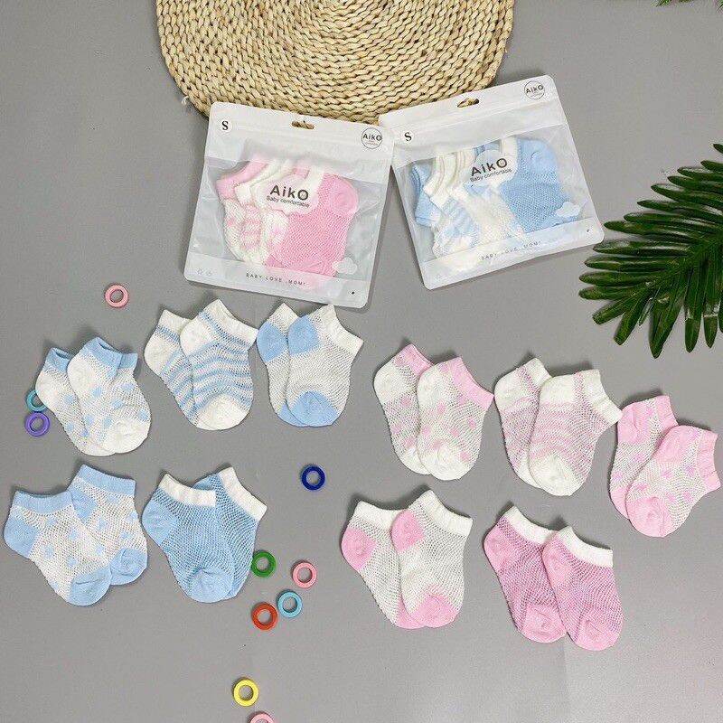 sét 5 đôi tất lưới mùa hè cho bé