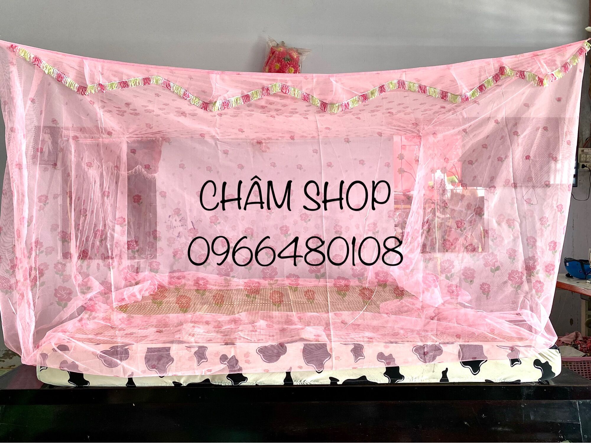 Mùng ngủ giăng dây 4 góc truyền thống,hàng thái