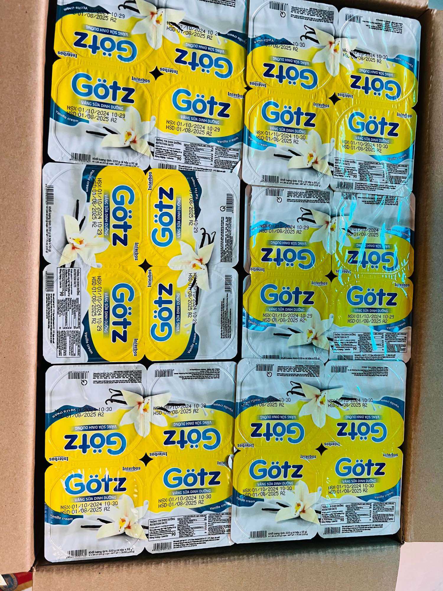 Thùng 48 hộp váng sữa Gotz date mới nhất