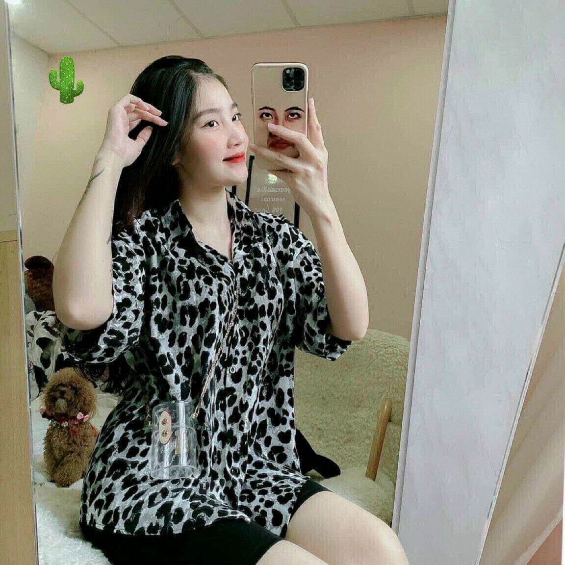 full set Áo sơ mi kèm quần ôm đốm xám