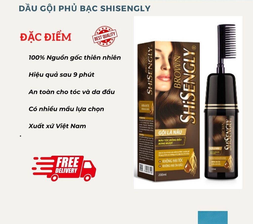 Dầu gội phủ bạc - phủ nâu SHISENGLY 200ml