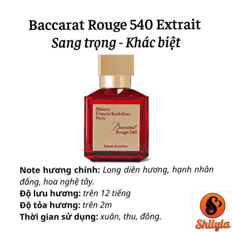 MFK Baccarat Rouge 540 Extrait de Parfum - Nước Hoa Unisex chiết 10ml Chính Hãng