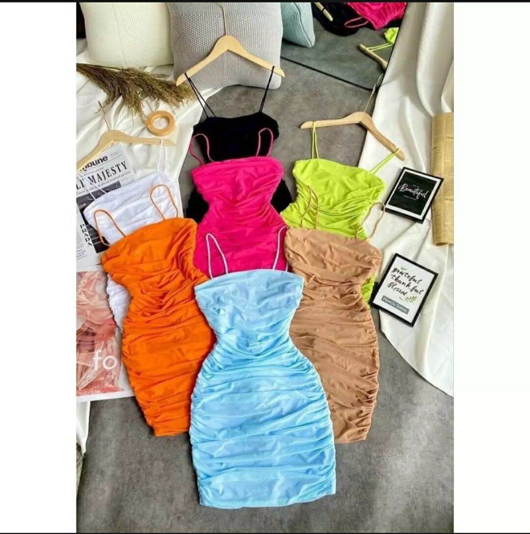 Đầm body lụa nhún ảnh thật