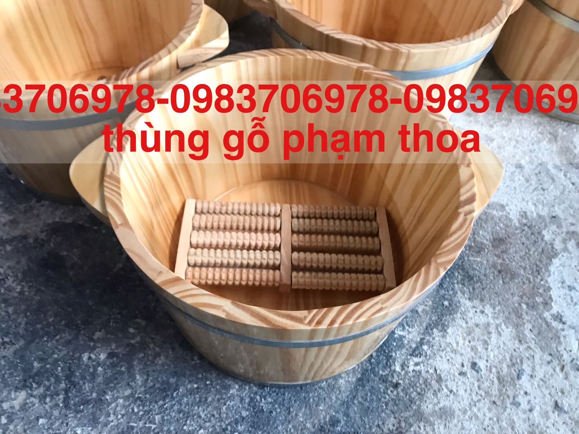 Chậu gỗ ngâm chân bàn lăn masager(gỗ nhập loại 1)