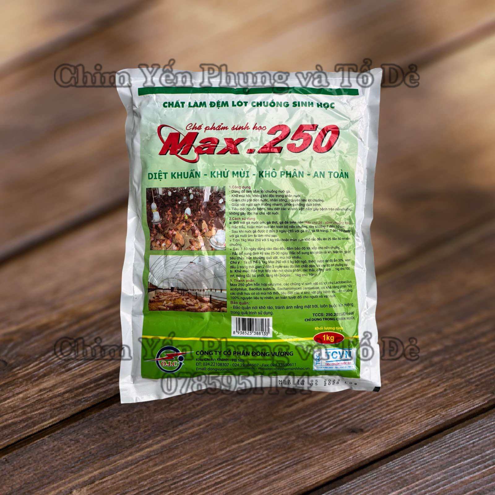 Max-250 Men vi sinh làm đệm lót chuồng trại giảm mùi hôi, giảm hen khẹc.