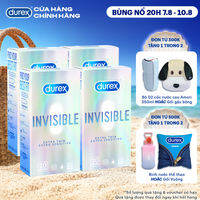 Bộ 4 hộp bao cao su Durex Invisible siêu mỏng, size 52mm, hộp 10 bao