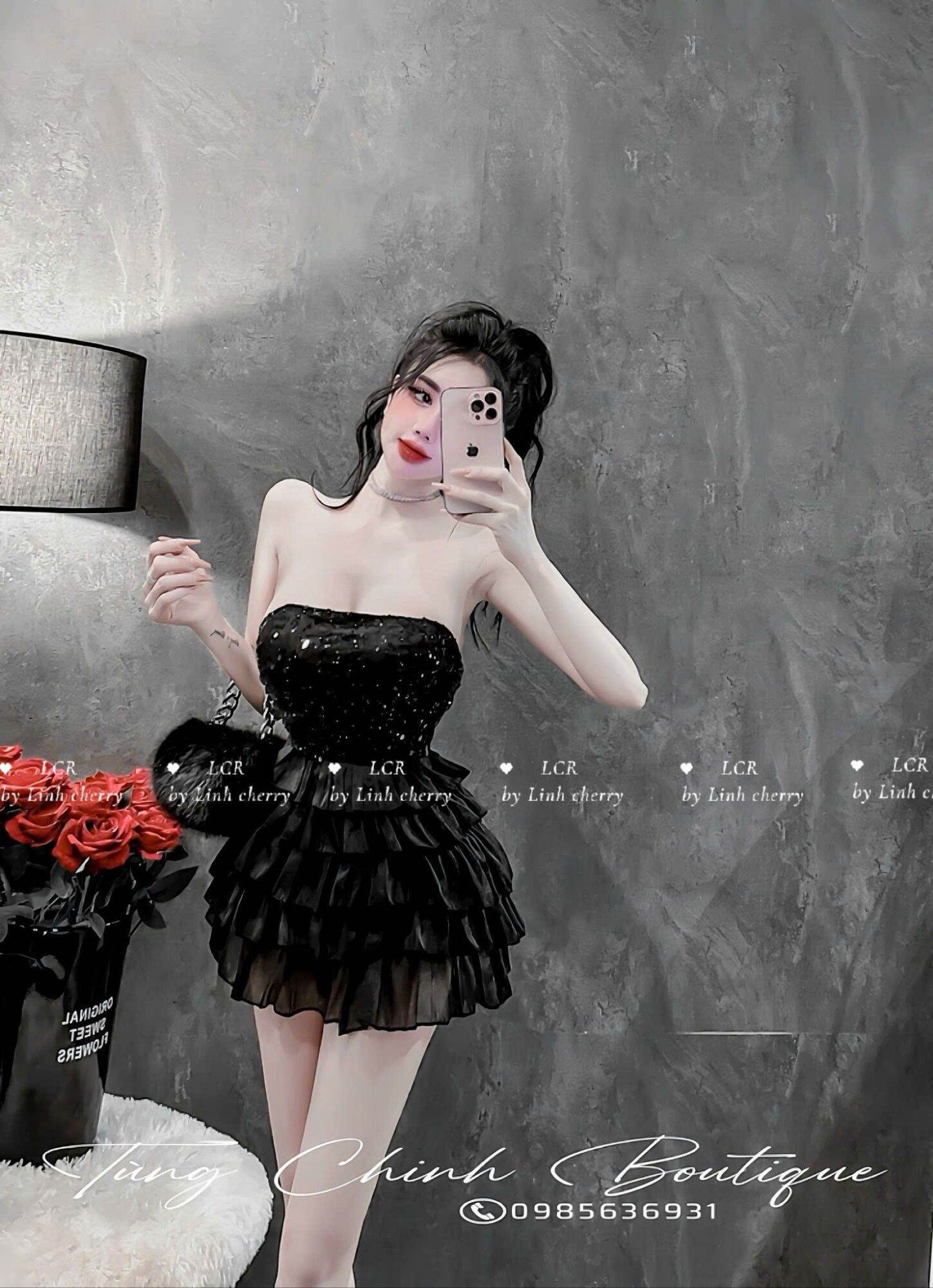 Đầm xinh lưới tầng kim tuyến có mút lót quần có dây vai trong cực xinh dễ thương, chất nhung kim sa phối tơ nến 3 màu Trắng đen hồng (Váy đầm thiết kế đẹp mê ly)